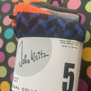 5pack new socks blues oranges size 10-13